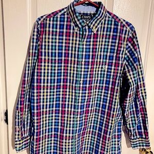 Chaps men’s medium, long sleeve,  button down, plaid shirt